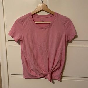 Madewell knotted pink tee